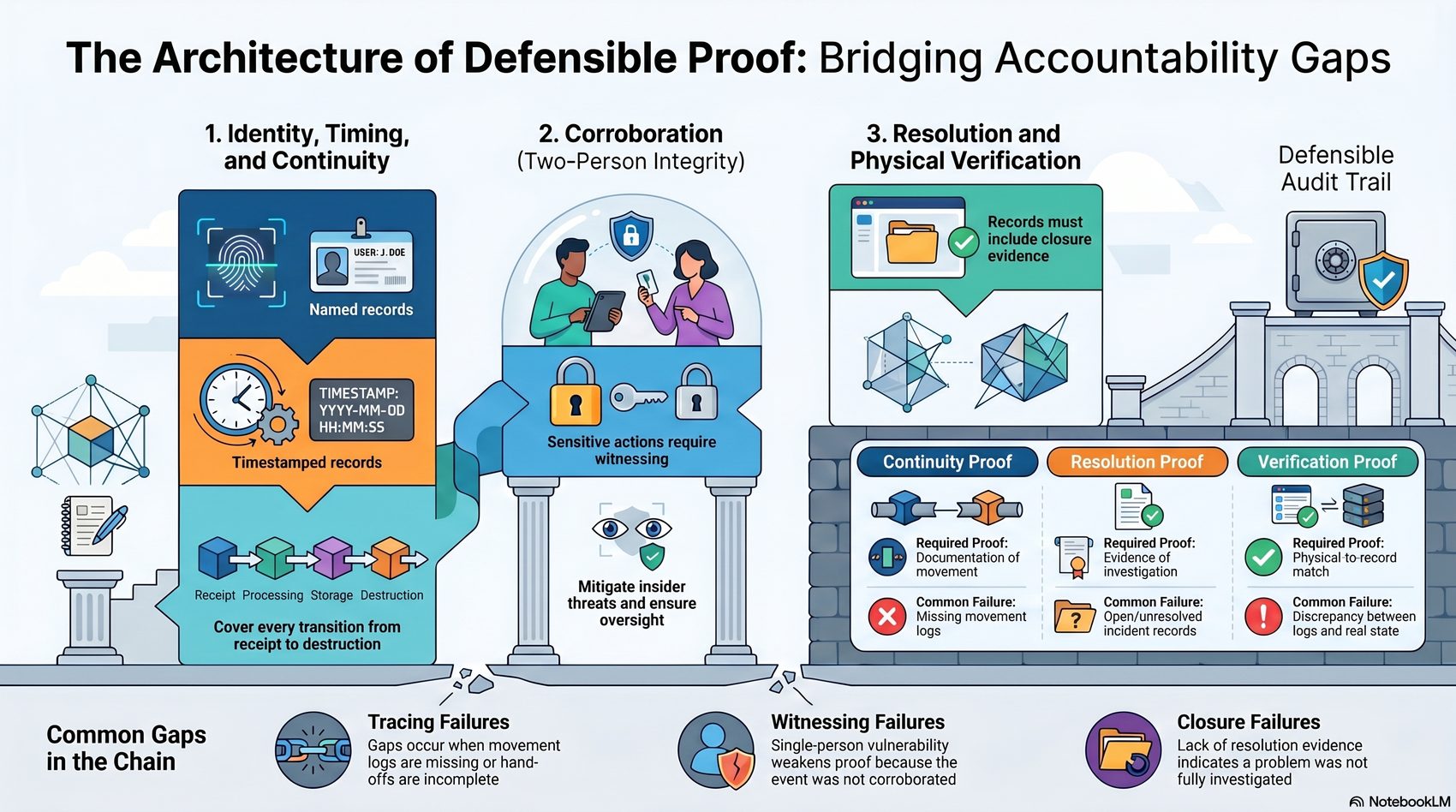 LinkedIn infographic on the architecture of defensible audit proof
