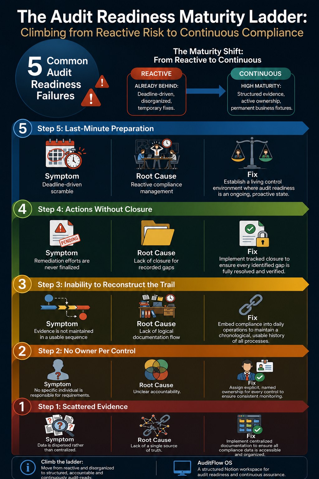 The Audit Readiness Maturity Ladder infographic