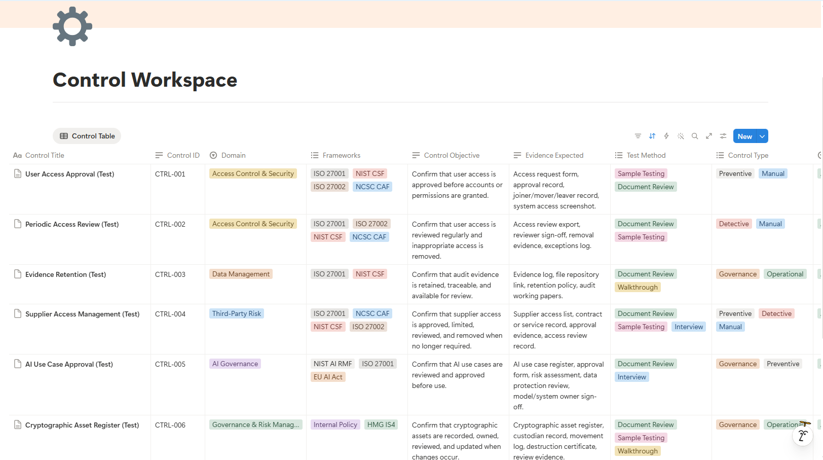 Notion controls library database